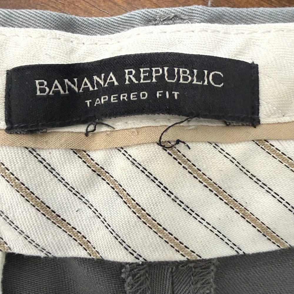 Banana Republic Rapid Movement Chino Tapered Fit Pants Mens 36 Blue Gray